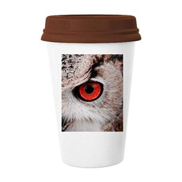 Imagem de Caneca de cerâmica Pcture organismo terrestre animal coruja copo café copo copo copo tampa cerâmica