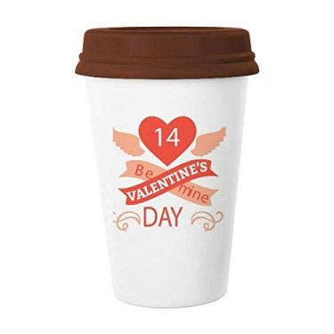 Imagem de Caneca vermelha do Dia dos Namorados Be Mine, copo de cerâmica de vidro para beber café