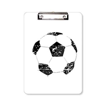 Imagem de Prancheta de futebol simples preta com estampa de futebol A4