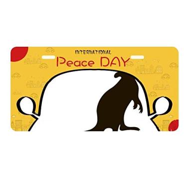 Imagem de DIYthinker Placa de carro com desenho de animal Canguru preto para decoração de carro Dia da Paz
