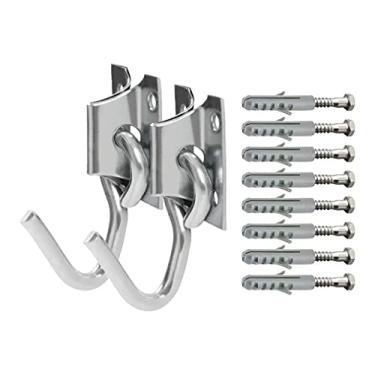 Imagem de Kit Gancho Black de aço reforçado 3/8 para rede de descanso com parafusos sextavados e bucha.