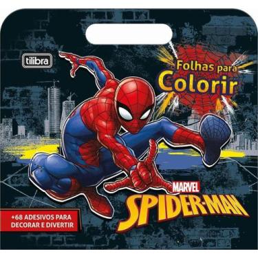 Imagem de Folhas Para Colorir Com Maleta Spider Man 8 Fls Tilibra