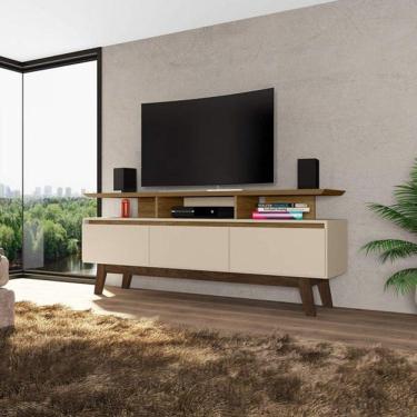 Imagem de Rack Rubi para TV até 65`` Cinamomo/Off White - Móveis Bechara