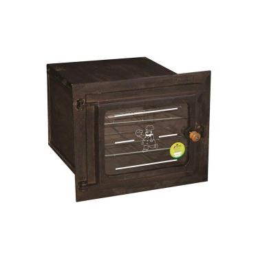 Imagem de Forno em Ferro Fogão a Lenha Médio Porta Vidro 50x42x35cm