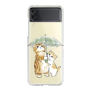 Imagem de Para Samsung Galaxy Z Flip 3 Z Flip 4 Z Flip3 Flip4 Flip 4 3 5G Case Flor Transparente Hard PC Case, Z1, para Z Flip 3 (5G)