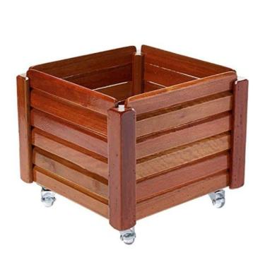 Imagem de Cachepo Quadrado de Madeira com Roda Alpe 28x33