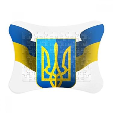 Imagem de Moldura de quebra-cabeça com emblema nacional da Ucrânia para decoração de imagem