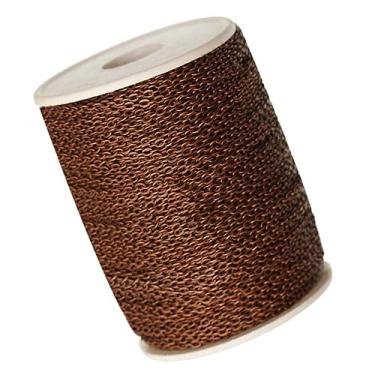 Imagem de UGPLM Corrente de elos, correntes de colar 5m componentes de ferro extensão diy artesanato conectores correntes de joias carretel de corrente para fazer, cor bronze