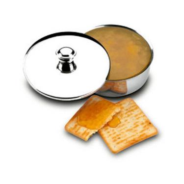 Imagem de Manteigueira Redonda De Aço Inox Pote Porta Manteiga com Tampa 200g Zanella