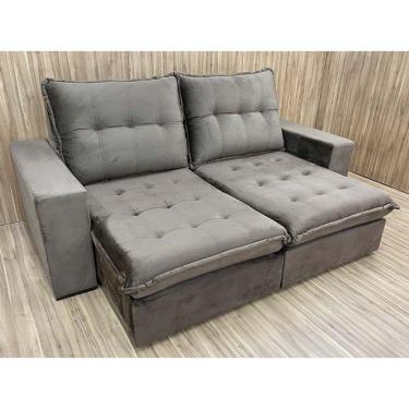 Imagem de Sofá Retrátil Reclinável 2,30 m Marrom 320 Rafaeli Plus