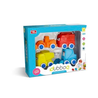 Imagem de Roma Jensen Br, Roma Brinquedos Carrinhos Dubboo Séries, Bombeiro, Carregadeira, Basculante e Escavadeiras, Plástico, 15 cm, Colorido