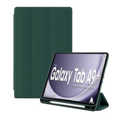 Imagem de Capa com suporte caneta Para Tablet Samsung Galaxy Tab A9+ Plus de 11 Polegadas Smart SM - X210 / X215 / X216b pen - Alamo (verde escuro)