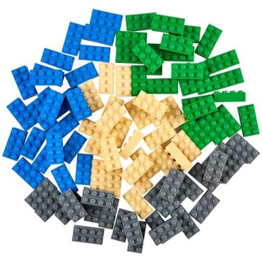 Imagem de Strictly Briks Classic Bricks Starter Kit, Blue, Green, Gray, and Sand, 96 Pieces, 2x4 Studs, Building Creative Play Set for Ages 3 and Up, 100% Compatible with All Major Brick Brands