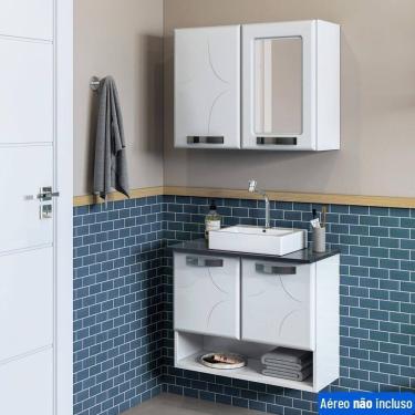 Imagem de Balcão Gabinete para Banheiro em Aço Rubi 2 Portas Branco