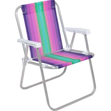 Imagem de Cadeira de Praia e Piscina Alta 25575 Roxo e Verde Alumínio BEL