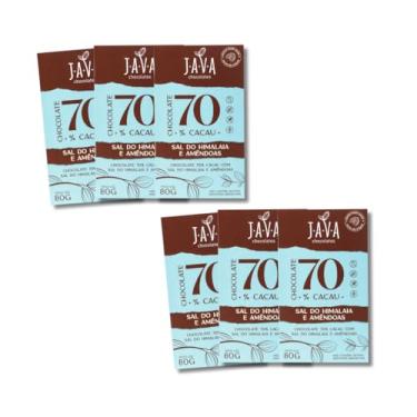 Imagem de Chocolate com SAL DO HIMALAIA e Amêndoas 70% cacau - Pack com 6 unidades 65g cada