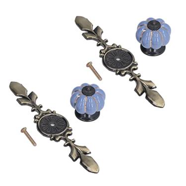 Imagem de Puxadores de Cerâmica, 2 Puxadores de Gaveta, Puxadores de Gaveta, Puxadores de Gaveta, Puxadores de Porta de Armário de Abóbora Pintados à Mão Com Parafusos, Maçanetas (1045A
