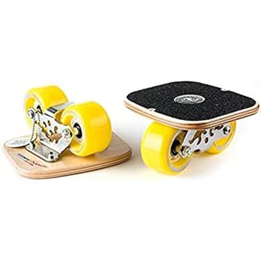 Imagem de Patins portáteis Roller Road Drift Skates Placa antiderrapante caminhão de alumínio, patins Freeline Drift com deck de bordo com rodas de pu de alto rebote, amarelo