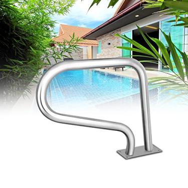Imagem de Trilho de mão para piscina, fácil de montar, à prova de ferrugem, corrimão humanizado para piscina, aço inoxidável 304