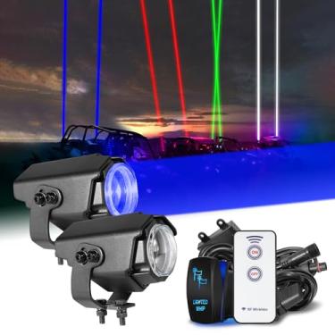 Imagem de Nirider Whipless Luzes chicote com interruptor e controle remoto Whipless Pods RGB Chase Light Antena LED Chicotes para SXS, UTV, ATV, RZR, Can Am, Dune Buggy, caminhão, barco - 2 peças vermelho,