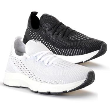 Imagem de Combo 2 Pares Tênis Feminino Esportivo BF Shoes para Academia Caminhada Olymp (Preto e Branco, BR, Adulto, Numérico, 36)