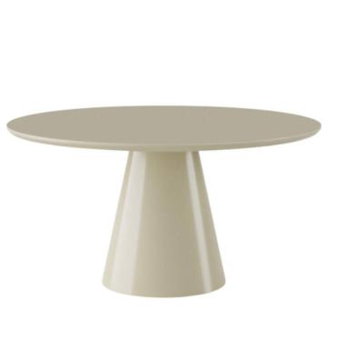 Imagem de Mesa De Jantar Cone Redonda 140 Cm Laca Off White