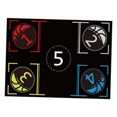 Imagem de kowaku Esteira de treinamento de basquete, esteira de footwork de basquete, esteira de treinamento de passos de basquete de borracha durável silenciosa, Estilo B 107cmx76cm