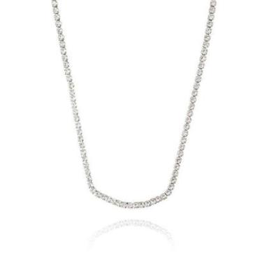 Imagem de Colar Riviera Zircônias Centro Rígido Semijoia Banho Rodio-Feminino