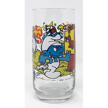 Imagem de 1983 Hardees Handy Smurf Copo de vidro para colecionador de 340 g