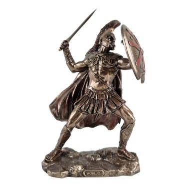 Imagem de Estátua Resina Lendário Guerreiro Romano Aquiles Em Combate
