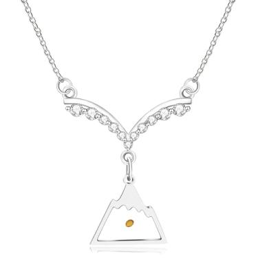 Imagem de Mayfaith Colar de zircão com asas de anjo brilhante, pingente de semente de mostarda combinado com Faith, colar ajustável para presente feminino para melhor amiga YA4836, Adjustable, Aço inoxidável,