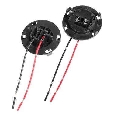Imagem de bylikeho 2 peças soquete de lâmpada H7, soquete de lâmpada de carro, soquete de lâmpadas LED, acessórios de carro, conector de lâmpada de farol base de luz redonda, conectores de fio de chicote de luz