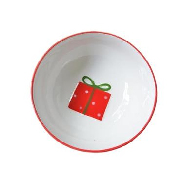 Imagem de Pratos de aperitivo de cerâmica de Natal para tapas, salada, aperitivo, lavável na lava-louças, seguro para micro-ondas, seguro para freezer (bolsa de presente tigela pequena 11,1 * 4,5 cm)