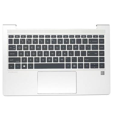 Imagem de Jxjslp Capa superior de substituição para apoio para as mãos para HP Probook série 440 445 G9 conjunto de teclado de laptop capa superior N01287-001