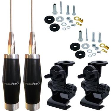 Imagem de Kit Enfeite 2 Antena Px 1,40m Suporte Porta Malas Capo Capu Parafusos 