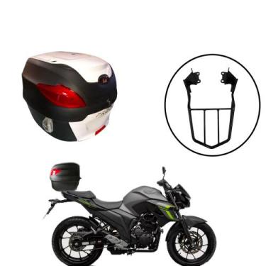 Imagem de Baú Bauleto 41 Litros Awa Pross + Bagageiro Fz25 18 - 23, Branco