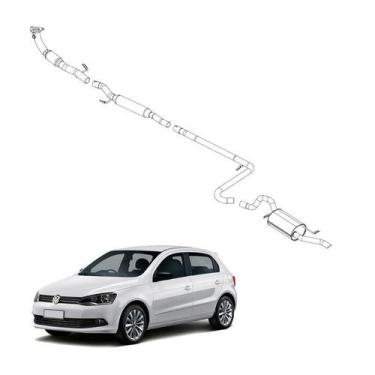 Imagem de Kit Completo Escapamento Gol 1.0 8V G6 Flex 2015 2016 2017 - Pioneiro