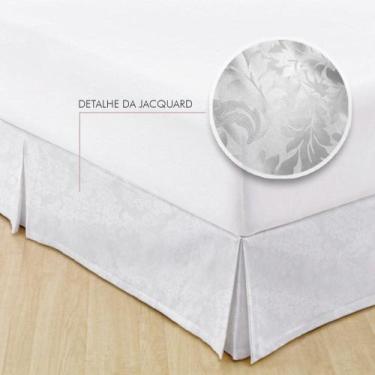 Imagem de Saia Para Cama Box Solteiro King Jacquard Admirare, Branca