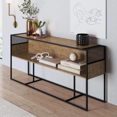 Imagem de Aparador 160Cm York - Trama Aço Expandido Industrial Artesano, Preto