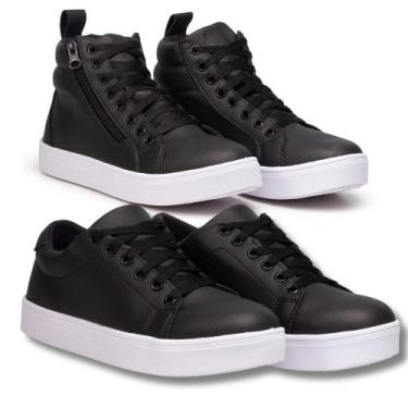 Imagem de Kit Tênis Feminino Preto + Tênis Feminino Cano Longo Preto - Fierre, 4