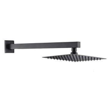 Imagem de Chuveiro de Parede Quadrado 30 x 30cm Slim Metal - Black V-BD-25H Jiwi