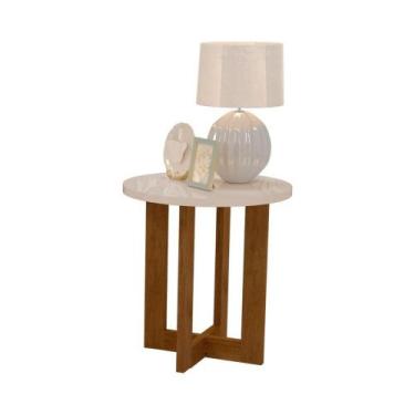 Imagem de Mesa lateral jb 8002 luxo perola/caramelo - JB Bechara
