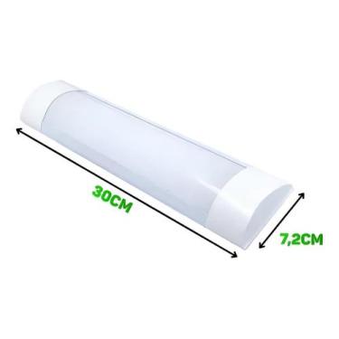 Imagem de Kit 5 Luminaria Sobrepor LED 9W 6500K Slim 30cm Embu Led  Tubular Bran