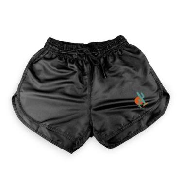 Imagem de Short Feminino Moda Praia Tactel Estampado - RELAXADO, Preto cacto, M