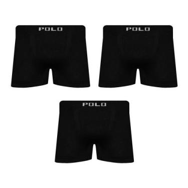 Imagem de Kit 3 Cueca Polo Star Boxer Box Masculina Preta, P, Preto