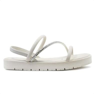 Imagem de Sandália Papete Via Uno Tira Brilhante Feminina (Off White, BR, Adulto, Numérico, 39)