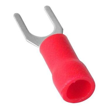 Imagem de kit 100 Terminal Forquilha Garfo Pré Isolado Vermelho 1,5mm - PENZEL