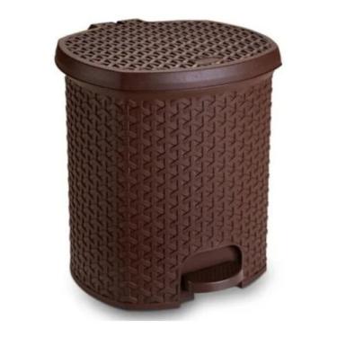 Imagem de Lixeira Cesto Lixo Cozinha Banheiro Pedal 6 L MARROM - PLASNORTON