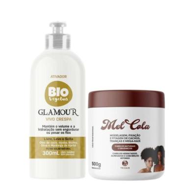 Imagem de Kit Mel Cola 500g + Ativador Vivo Crespa Bio Glamour 300ml - Trihair