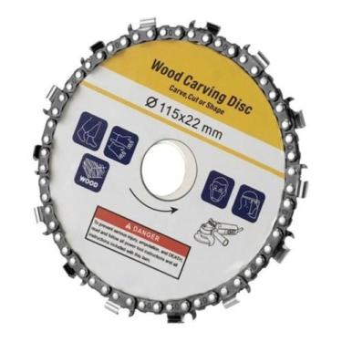 Imagem de Disco Com Corrente Moto Serra Para Esmerilhadeira Madeira 115mm - Fox 